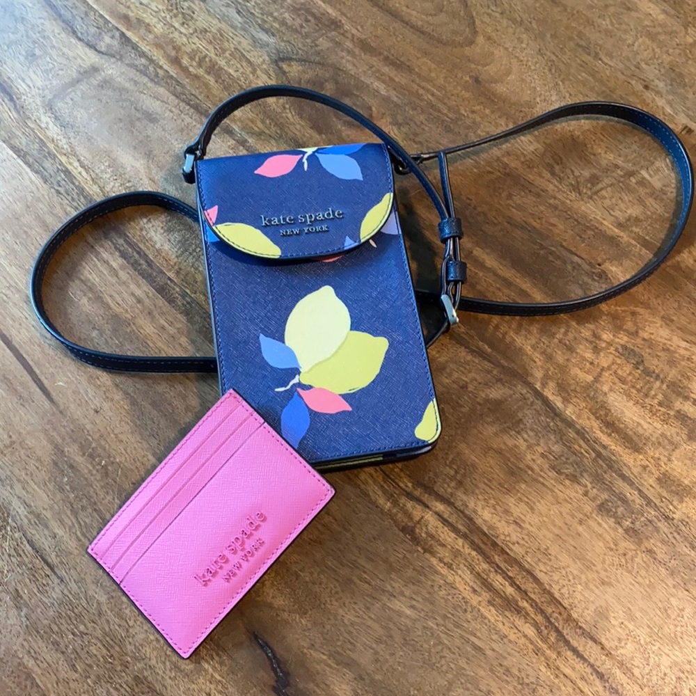 Kate Spade crossbody phone case with card wallet.